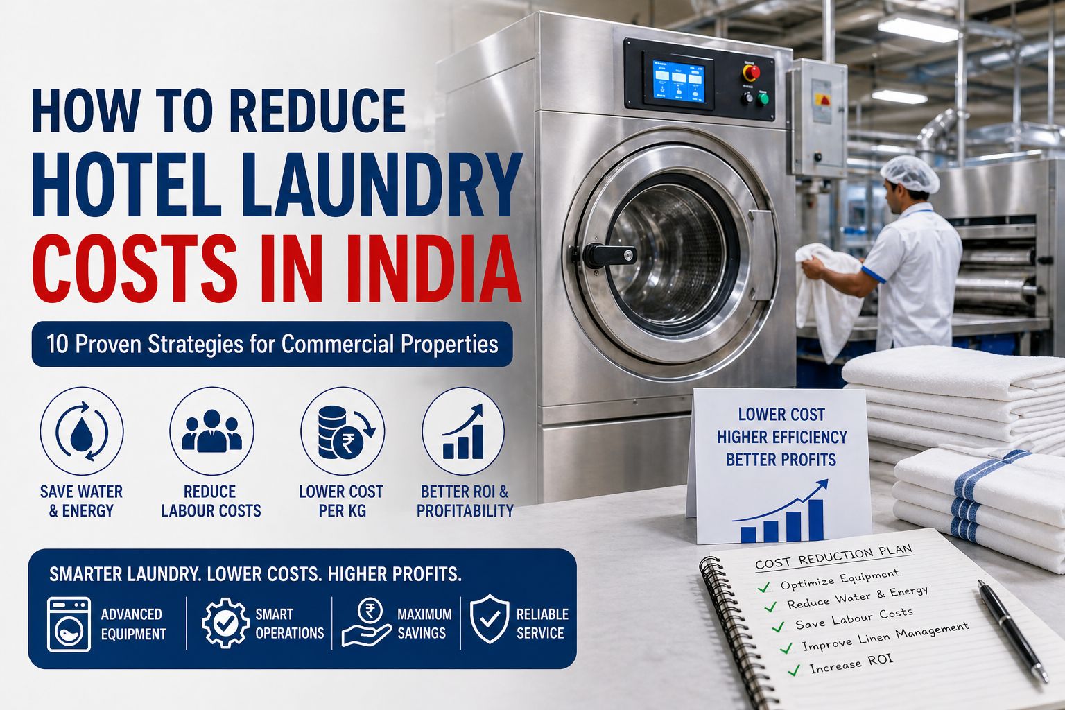 Laundry is one of the highest recurring costs in Indian hotels — consuming 5–15% of a property's total operating budget. 